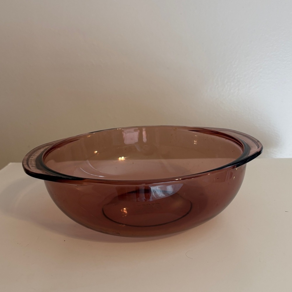 Vintage Pyrex Purple Amber Glass Casserole Mixing Bowl